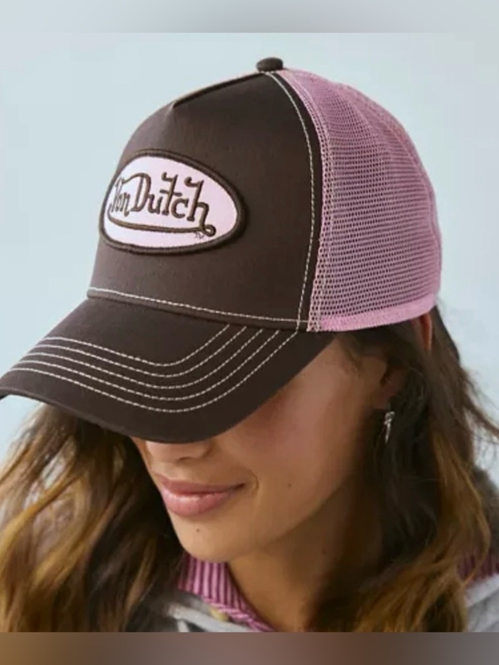 NWT Von Dutch Brown and Pink Trucker Hat - Picture 2 of 2